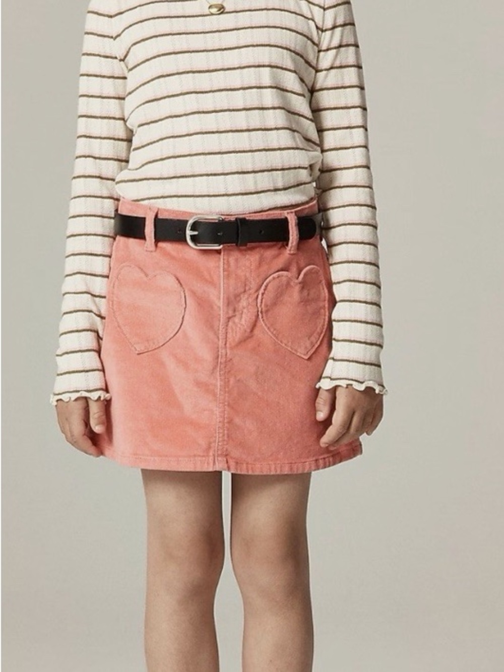 J Crew Girls Heart-pocket Corduroy skirt pink NWT